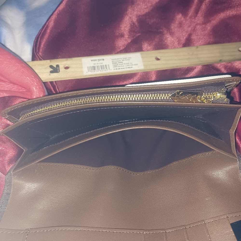 Yves Saint laurent Dark brown leather gold tone hardware long large ysl wallet - Picture 13 of 14
